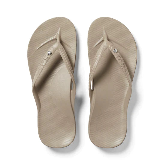 Archies Unisex Arch Support Thongs Crystal Taupe