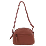 Milleni Leather Ladies Multi - Zip Cross Body Bag