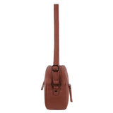Milleni Leather Ladies Multi - Zip Cross Body Bag